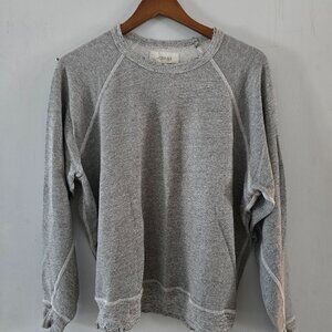 THE GREAT. Distressed Heather Grey Raglan Sweatshirt size 2